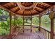 Picturesque gazebo with wood benches overlooking a serene pond at 14037 Fairway Willow Ln, Winter Garden, FL 34787