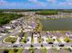 Drone shot of a community with homes surrounding a lake and adjacent to a wooded area at 2294 Canyon Breeze Ave Ave, Kissimmee, FL 34746