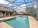 Large screened-in pool with a spa, a patio area, and a view of the well-maintained backyard at 2365 Sterling Creek Pkwy, Oviedo, FL 32766