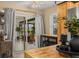 Cozy kitchen with sliding glass door and butcher block countertops at 241 Lake Thomas Dr, Winter Haven, FL 33880