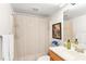 Bathroom with one sink and a shower behind a curtain at 4820 S Conway Rd # 131, Orlando, FL 32812