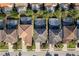 Aerial view of homes with screened pools, showing the community layout and well-maintained properties at 5270 Wildwood Way, Davenport, FL 33837