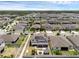 A high angle view showing the home's solar panels, fenced yard, and the surrounding community at 2751 Matera Dr, St Cloud, FL 34771