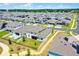 Wide aerial perspective of a large residential neighborhood showcasing many homes and neatly paved streets on a sunny day at 4485 Renly Ln, Clermont, FL 34711