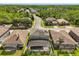 Aerial view of a neighborhood showcasing homes with pools and mature trees at 618 Crownclover Ave, Orlando, FL 32828