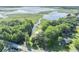 Aerial view of the home nestled among trees with waterfront access at 1003 Shore Dr, Kissimmee, FL 34744