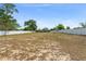 Large backyard bordered with white fencing, a couple of trees, and clear blue skies at 1328 Laurel Dr, Daytona Beach, FL 32117