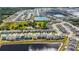 Expansive aerial view of a neighborhood with multiple ponds and lush greenery at 1539 Wynell St, St Cloud, FL 34771