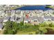 Aerial view of home, showing the backyard and nearby lake at 1539 Wynell St, St Cloud, FL 34771
