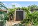 Outdoor storage shed nestled among mature trees and landscaping at 3601 Midiron Dr, Winter Park, FL 32789