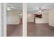This living space features a dining room with a ceiling fan and access to a kitchen at 5112 Conroy Rd # 13, Orlando, FL 32811
