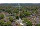 Aerial view of property in a neighborhood location near a lake, showing the property lines at 821 Sutter Loop, Longwood, FL 32750