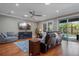 Comfortable living room with outdoor access and views of the pool at 9405 Bordet Ct, Orlando, FL 32827
