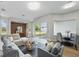 Bright living room with hardwood floors, vaulted ceiling, and seamless flow to the dining area and backyard at 11508 Delwick Dr, Windermere, FL 34786