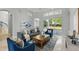 Stylish living room with high ceilings, comfortable seating, and sliding glass doors to the backyard at 11508 Delwick Dr, Windermere, FL 34786