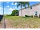 View of large backyard featuring tropical landscaping and partial fencing at 1204 Lexington Ave, Davenport, FL 33837