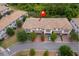 Aerial view of multi-Gathering housing with two-car garages and driveways, outlined in red at 1227 Sandwedge St, Davenport, FL 33896