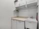 Laundry room with utility sink, white cabinets, and countertop space at 14131 Lakeview Park Rd, Winter Garden, FL 34787