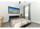 Bedroom with art, ceiling fan, and gray carpet at 15849 Sweet Lemon Way, Winter Garden, FL 34787