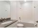 Clean bathroom features a shower and tub combination with a single sink vanity at 1757 Brush Cherry Pl, Ocoee, FL 34761