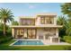 Modern two-story home featuring a pool, outdoor kitchen, and large windows offering a sun-filled interior at 1760 Bryan Ave, Winter Park, FL 32789