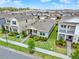 An aerial view of a single Gathering home with manicured lawn in a residential neighborhood at 17847 Adrift Rd, Winter Garden, FL 34787