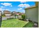 This backyard features lush green grass and privacy fencing at 17847 Adrift Rd, Winter Garden, FL 34787