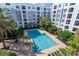 Aerial view of beautiful community pool at 206 E South St # 3008, Orlando, FL 32801