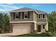 Charming two-story home with stone accents, a manicured lawn, and a neutral color palette at 207 Rivermill Way, Lake Wales, FL 33859