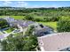 Aerial view of the property showcasing a pool and backyard landscaping with an amazing view of the neighborhood at 2411 Sabastian St, Mount Dora, FL 32757