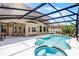 The property has a screened-in pool and hot tub with an open patio area for relaxation at 2411 Sabastian St, Mount Dora, FL 32757