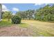 A beautiful, spacious backyard with mature trees and a well-maintained lawn, offering ample space for recreation at 25057 Riverwalk Dr, Leesburg, FL 34748