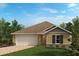 Charming single-story home featuring a two-car garage and a well-manicured lawn at 3481 Sanctuary Dr, Clermont, FL 34714