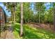 Lush backyard with mature trees and natural landscaping providing privacy and a serene setting at 555 Carey Way, Orlando, FL 32825