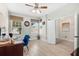 Home office featuring tile floors, natural lighting, and neutral paint at 555 Carey Way, Orlando, FL 32825