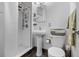 Bathroom with a white tiled shower and modern fixtures at 808 Denton Rd, Winter Park, FL 32792
