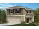 Charming two-story home with a two-car garage and beautifully landscaped front yard at 8328 Caribbean Pine Way, Lakeland, FL 33809