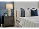 Close-up of the bed with a lamp on a nightstand at 3716 Paradiso Cir, Kissimmee, FL 34746