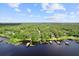 Gorgeous aerial view of waterfront properties with boat docks dotting the serene lake and lush landscapes at 13562 S Lake Mary Jane Rd, Orlando, FL 32832