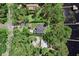 Aerial view of the beautiful home and property, surrounded by lush greenery, with lake access at 13562 S Lake Mary Jane Rd, Orlando, FL 32832