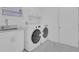 This laundry room is bright and features modern appliances, marble tile flooring, and a sink at 1030 Gran Paseo Dr, Orlando, FL 32825