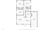 Floor plan featuring three bedrooms, one bathroom, living room, kitchen, dining room, and a garage at 1424 W New Hampshire St, Orlando, FL 32804