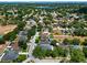 Aerial view of suburban neighborhood with established trees, single-Gathering homes, and a nearby lake on a sunny day at 1868 Rachels Ridge Loop # L, Ocoee, FL 34761