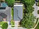 Aerial shot of a gray roof with mature trees shading the front and rear at 1868 Rachels Ridge Loop # L, Ocoee, FL 34761