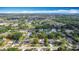 Serene aerial view of a residential neighborhood featuring a pool and scenic pond at 1901 Rose Blvd, Orlando, FL 32839