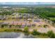 Aerial image showing houses located on a lake, emphasizing community layout and neighborhood's natural surroundings at 2173 Lake Side Ave, Davenport, FL 33837