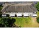 Aerial view of the community townhouse building with screened in porches at 2743 River Landing Dr, Sanford, FL 32771