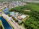 Overhead view of community pool, tennis courts, and surrounding landscape at 3138 Twin Shore Ln, Orlando, FL 32824