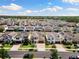 Aerial view of a residential neighborhood with well-maintained homes, green spaces, and clear blue skies at 3138 Twin Shore Ln, Orlando, FL 32824
