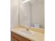 Bathroom featuring an oval sink, neutral countertop, and large mirror at 6434 S Goldenrod Rd # 17B, Orlando, FL 32822
